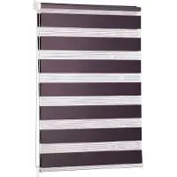 Everbrent Blumtal Doppelrollo 70 x 130 - 155cm - Klemmfix Rollo, Rollos für Fenster ohne Bohren, Klemmrollo für Fenster & Türen, Lila
