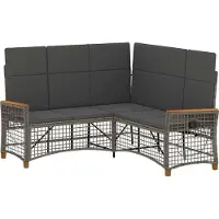 vidaXL Garten Liegesofa Set 5-Sitzanzahl Grau und Dunkelgrau