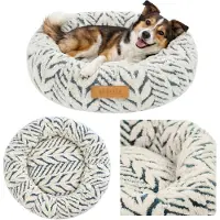 Dogeste Donut Hundebett M 60 cm rund für kleine Hunde und Katzen, waschbar, rutschfest
