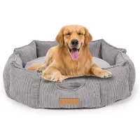 Dogeste Großes Hundebett XXL, Hundesofa, Hundekissen Oval, Hundekörbchen Waschbar, Hundematte, Hundenest – 100 x 85 cm