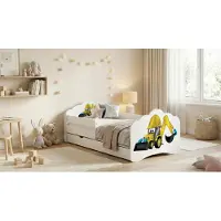Happy Babies Kinderbett Mobi - Mit Matratze & Schublade und Rausfallschutz, 80x160, Mädchen Kinderbetten & Jugendbett Jungen Kids Bed ( nr 32)