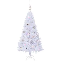 vidaXL Künstlicher Weihnachtsbaum Weiß 120 cm PVC und Stahl