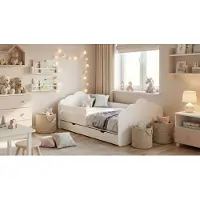 Happy Babies Kinderbett Mobi - Mit Matratze & Schublade und Rausfallschutz, 80x160, Mädchen Kinderbetten & Jugendbett Jungen Kids Bed