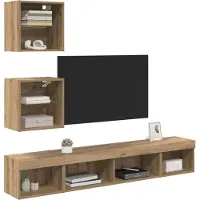 vidaXL TV Wand Einheiten mit LED 5 stk. Artisan-Eiche Holzwerkstoff