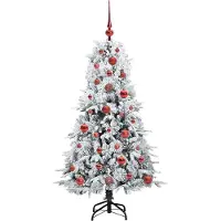 vidaXL Künstlicher klappbarer Weihnachtsbaum Weiß 120 cm PE und PVC