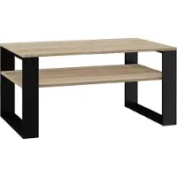 VBChome Kaffeetisch 90 x 58 x 50 cm Eiche Sonoma - Schwarz Couchtisch Wohnzimmertisch Teetisch Beistelltisch Sofatisch Modern Wohnzimmer Büro Eiche Sonoma - Schwarz