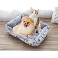 Surtep Rechteckiges Reise Hundebett Größe L 80x60x15cm aus Baumwolle leicht waschbar