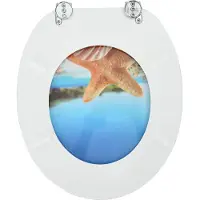 vidaXL Soft-Close Toilettensitz Himmelblau 44 x 38 cm MDF-Platte