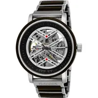 Holzwerk Germany Holzwerk COCHEM Herren Edelstahl & Holz Automatik Handaufzug Uhr, silber, braun