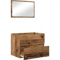 vidaXL Badezimmermöbel-Set 2 stk. Altholz 57 x 37 x 45 cm