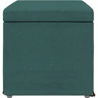 vidaXL Hocker Dunkelgrün 61 x 41 x 40 cm Stoff und Pressholz