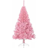 vidaXL Künstlicher vorbeleuchteter Weihnachtsbaum Rosa 180 cm PVC