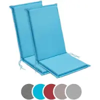 Sleepling 2er Set Hochlehner Auflage, Gartenstuhlauflage, 120 x 50 cm, 6 cm dick, rot,