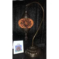 Halay Handgefertigte braune türkische Tischlampe mit Mosaiksteinen, orientalische Nachttischlampe, ca. 45 cm hoch