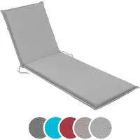 Sleepling Gartenliege Auflage, Polster Sonnenliege, 190 x 58 cm, 6 cm dick, silber,