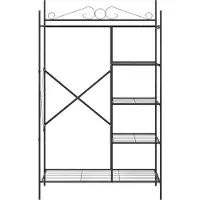 vidaXL Offener Kleiderschrank Schwarz 104,5 x 45 x 172 cm Stahl