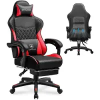 GTPLAYER Gaming Stuhl, Gaming Chair, Ergonomischer Höhenverstellbarer Bürostuhl, Zweckmäßig für Winter und Sommer, mit Doppelrückenlehne mit Fußstütz