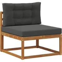 vidaXL Outdoor-Sofagarnitur Natur und Anthrazit