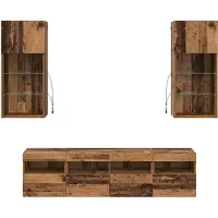vidaXL TV Wand Einheiten mit LED 5 stk. Altholz Holzwerkstoff
