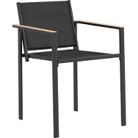 vidaXL Gartenstühle 2 stk. Schwarz und Anthrazit Textilen-Stoff