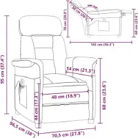 vidaXL Massagesessel Braun 96,5 x 70,5 x 95 cm Mikrofaser
