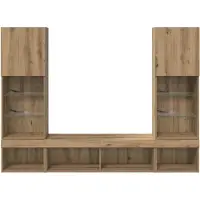 vidaXL TV Wand Einheiten mit LED 5 stk. Artisan-Eiche Holzwerkstoff