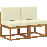 vidaXL 2 Stück Outdoor Mittelsofa Massivholz Akazie