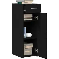 vidaXL Sideboard mit Schubladen Schwarz Eichen-Optik 30 x 42,5 x 93 cm