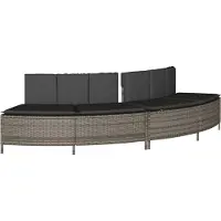 vidaXL Whirlpool-Umrandung Grau Poly Rattan und Massivholz Akazie