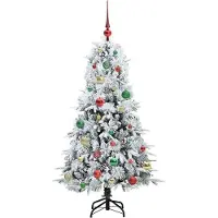 vidaXL Künstlicher klappbarer Weihnachtsbaum Weiß 150 cm PE und PVC