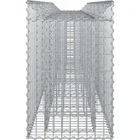 vidaXL Gabionen-Hochbeet 2 stk. 300 x 50 x 80 cm Verzinkter Stahl