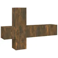 Syfax 3-tlg. TV-Schrank-Set Räuchereiche Holzwerkstoff