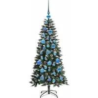 vidaXL Künstlicher Weihnachtsbaum Grün 120 cm PVC, Plastik und Stahl