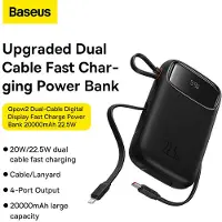 Baseus Qpow2, 20000 mAh, Lithium Polymer (LiPo), Power Delivery, Quick Charge, 22,5 W, Schwarz