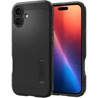 Spigen Tough Armor MagSafe-Hülle mit Ständer für iPhone 16 - schwarz