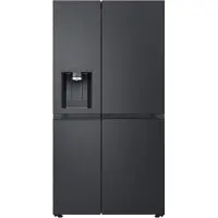 LG Side-by-Side "GSLE81EPBD", Energieeffizienz: D, schwarz (schwarz metallic), B:91,3cm H:179cm T:73,5cm, Kühlschränke, Wasser-/Eis-/Crushed Ice-Spender, Wassertank, Door Cooling+, Side-by-Side
