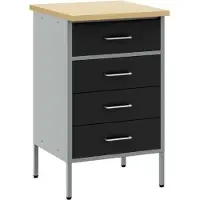 vidaXL Werkbank mit Schubladen Schwarz und Grau 50 x 55 x 85 cm