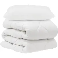 vidaXL Bettwäsche-Set mit Kissen 2 Stk. Weiß Mikrofaser