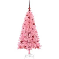 vidaXL Weihnachtsbaum Rosa 120 cm PVC
