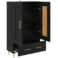 vidaXL Highboard Schwarz Eichen-Optik 69,5 x 31 x 115 cm Holzwerkstoff