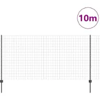 vidaXL Euro-Zaun mit Pfosten 10 x 1,2 m PVC-beschichteter Stahl Grau