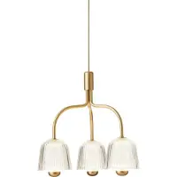 Nuura LED-Hängelampe Asteea 3, Ø 40 cm, messingfarben/klar