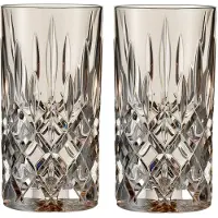 Nachtmann Longdrinkglas "Longdrinkgläser Noblesse Colors 395 ml 2er Set", grau (taupe), 2 tlg., Glas, Trinkgefäße, Longdrinkglas