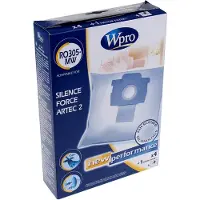 Whirlpool Wpro 4x Staubsaugerbeutel RO305-MW passend für Rowenta Artec2 / Silence Force