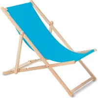 Greenblue Liegestuhl aus Buchholz ohne Armlehne Sonnenliege Gartenliege 110kg hellblau