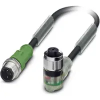 Phoenix Contact M12/M12 Verbindungsleitung mit LED 1xStift/1xBuchse gerade/gewink. 3/3-pol. A-Kodierung, 24V, 4A,