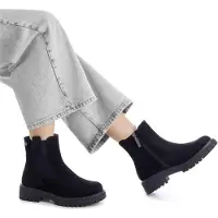 Refresh für Damen. 17302702-NEGRO Stiefelette 173027 schwarz (38), Wohnung, 1 bis 3 cm, Reißverschluss, Lässig