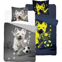 Detexpol Im Dunkeln leuchtende Bettwäsche 140x200 West Terrier mit Ball