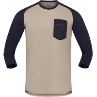 Norrøna - Skibotn Equaliser Merino 3/4 T-Shirt - Radtrikot Gr S beige