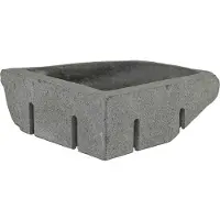 vidaXL Waschbecken Grau (30-37) x (30-37) x 12 cm Flussstein